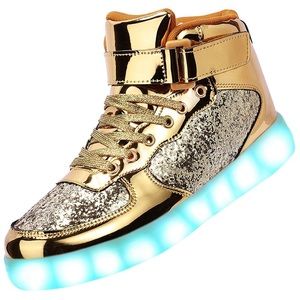 Unisex Gold light-up sneakers